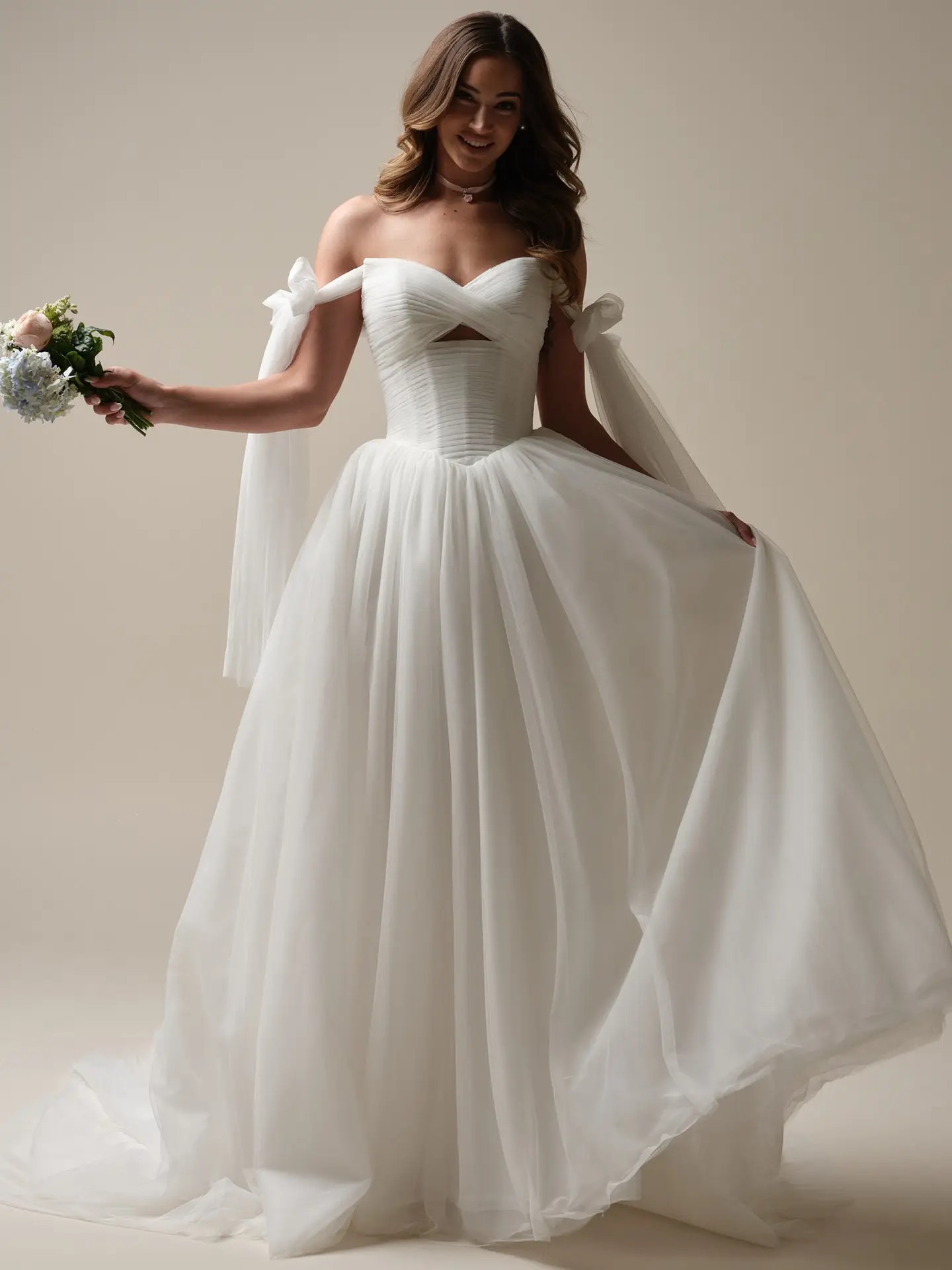 Model wearing a bridal gown