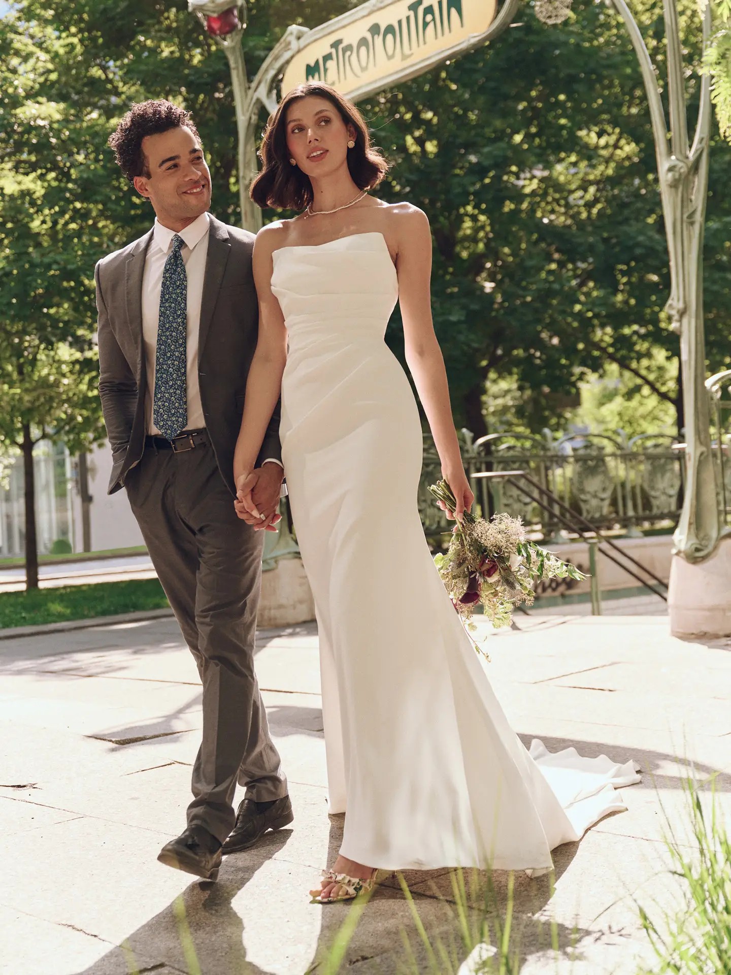 Model wearing a bridal dress