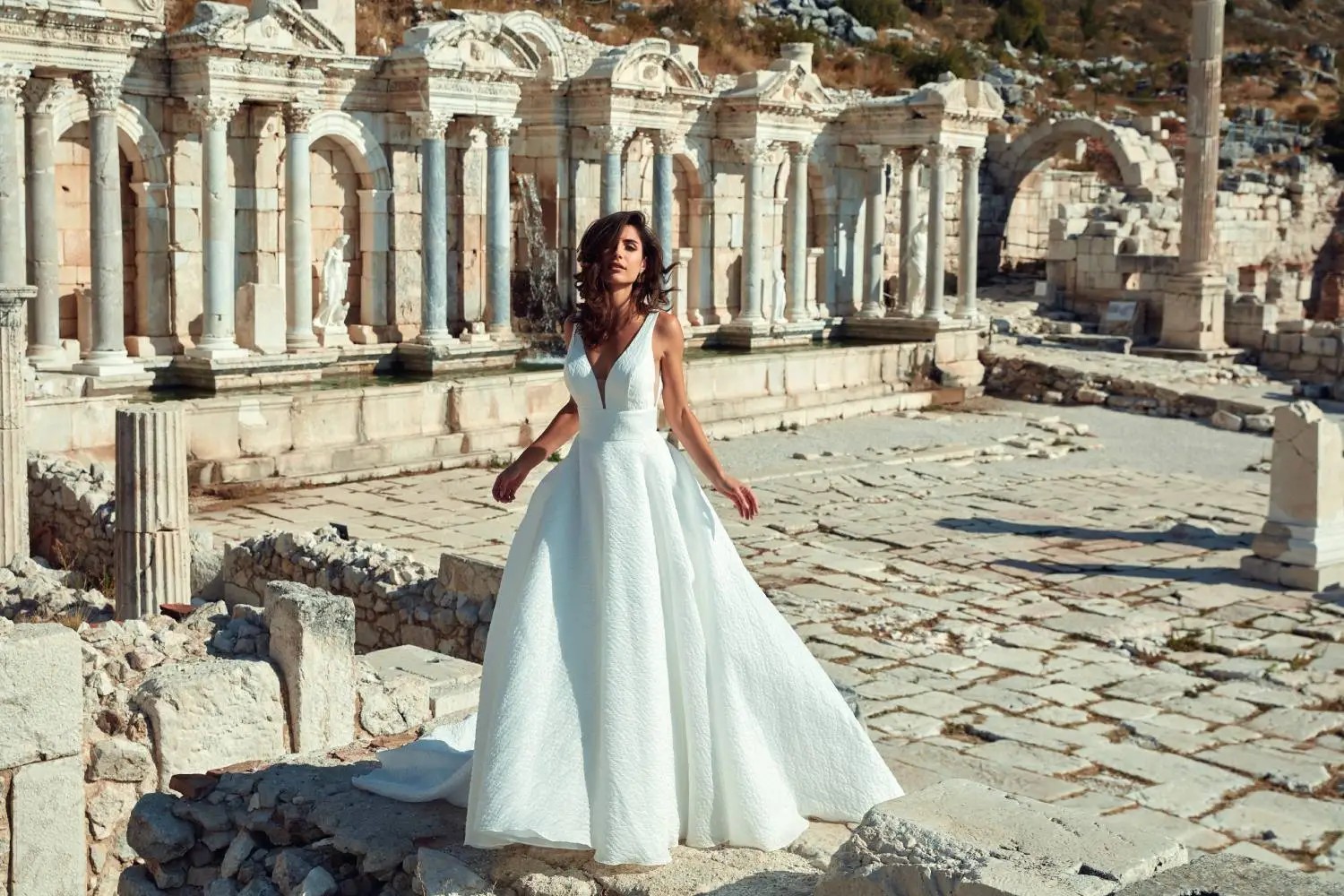 Model wearing Wedding Dress