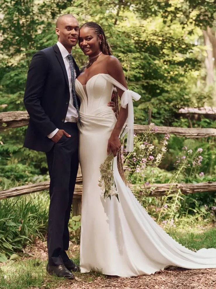 Model wearing a bridal gown