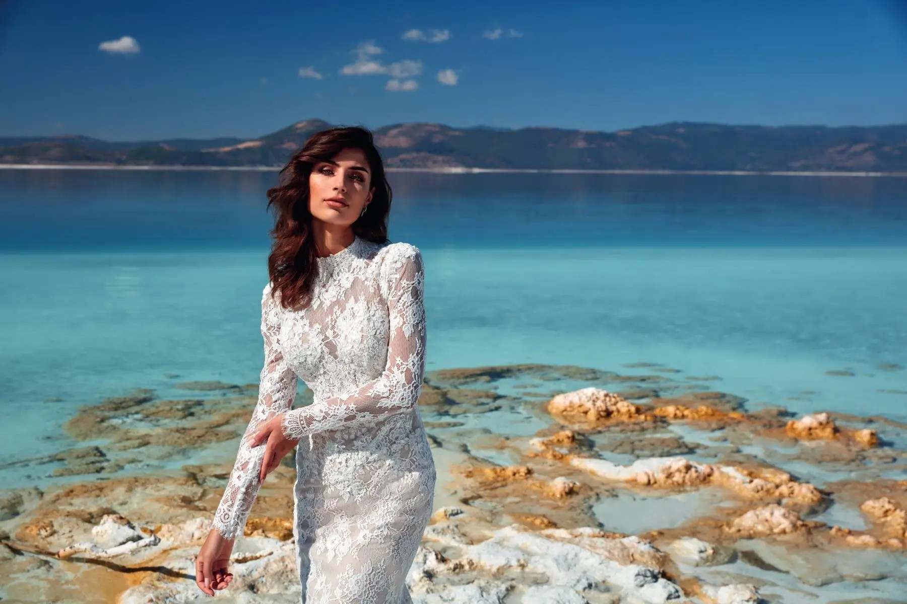 Model wearing Wedding Dress