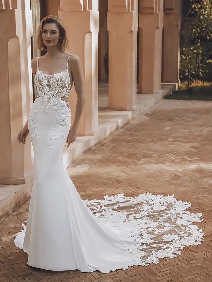 Model wearing a bridal dress