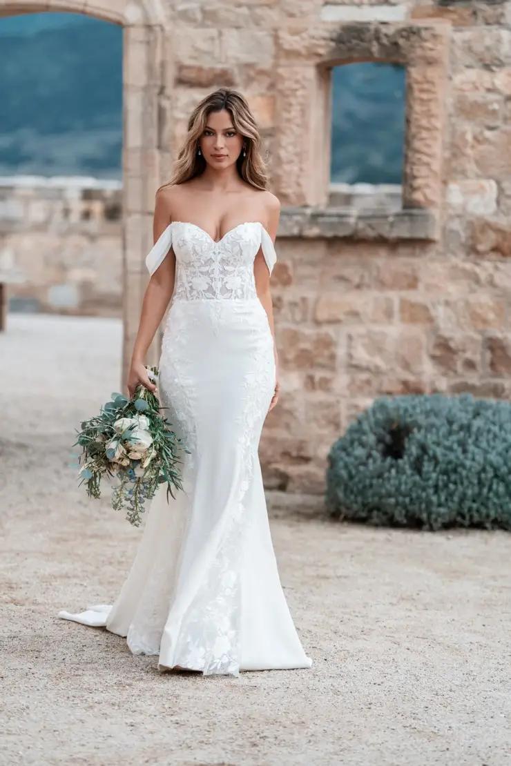 Model wearing bridal dress