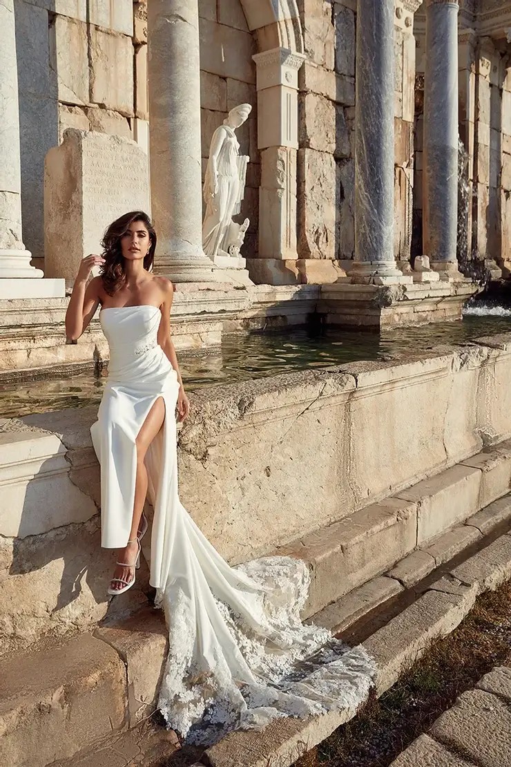 Model wearing a bridal gown