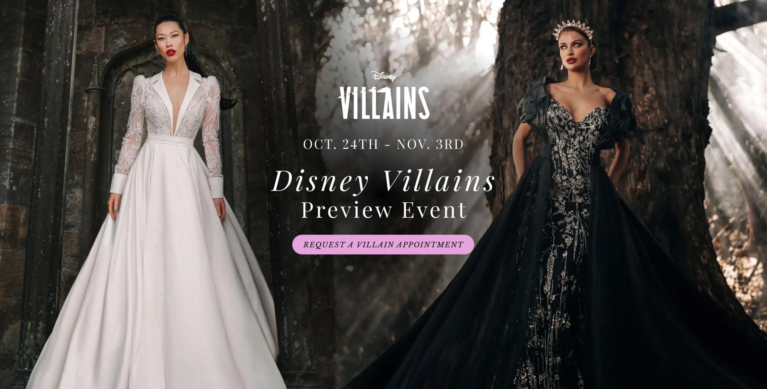 Disney Villains collection preview at Trudys Brides