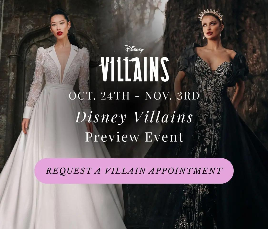 Disney Villains collection preview at Trudys Brides