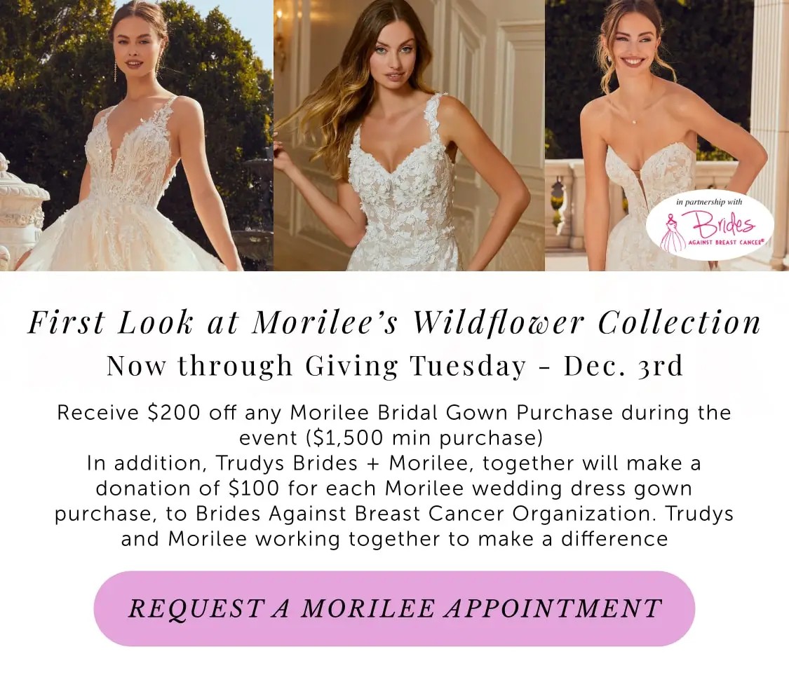 Morilee designer spotlight at Trudys Brides